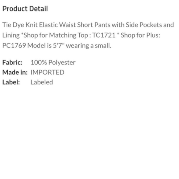 Peach High Waisted Tie Dye Shorts - Picture 5 of 10